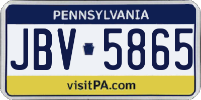 PA license plate JBV5865