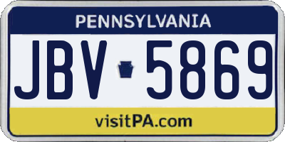 PA license plate JBV5869