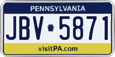 PA license plate JBV5871