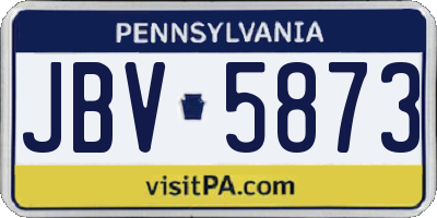 PA license plate JBV5873