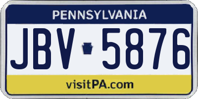 PA license plate JBV5876