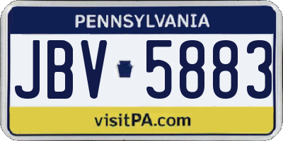 PA license plate JBV5883