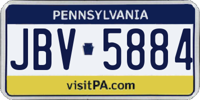 PA license plate JBV5884