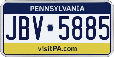 PA license plate JBV5885
