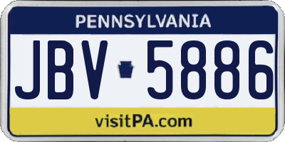 PA license plate JBV5886