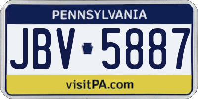 PA license plate JBV5887