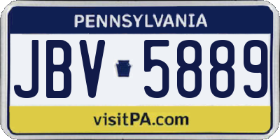 PA license plate JBV5889