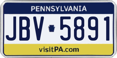 PA license plate JBV5891