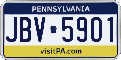 PA license plate JBV5901