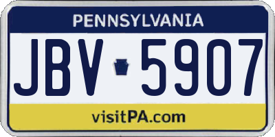 PA license plate JBV5907