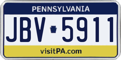 PA license plate JBV5911