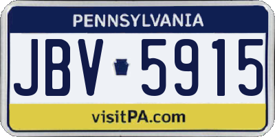 PA license plate JBV5915