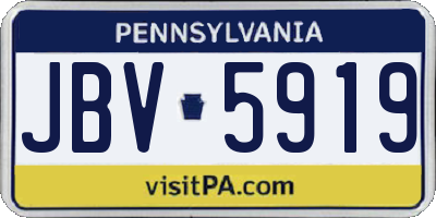 PA license plate JBV5919