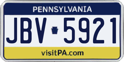 PA license plate JBV5921