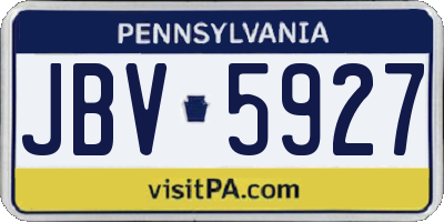 PA license plate JBV5927