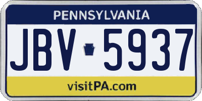 PA license plate JBV5937