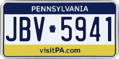 PA license plate JBV5941