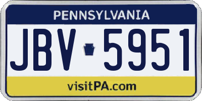 PA license plate JBV5951