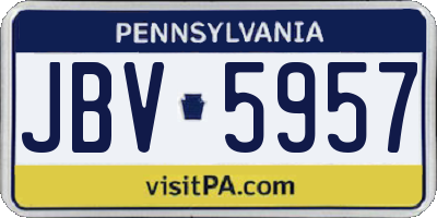 PA license plate JBV5957