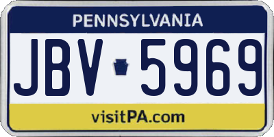 PA license plate JBV5969