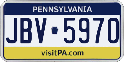PA license plate JBV5970