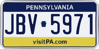 PA license plate JBV5971