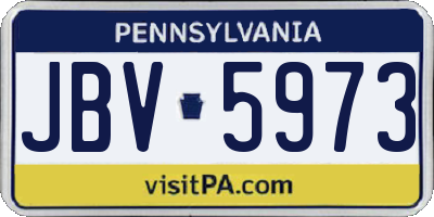 PA license plate JBV5973