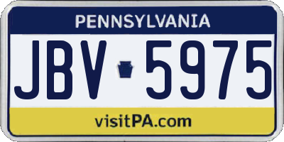 PA license plate JBV5975