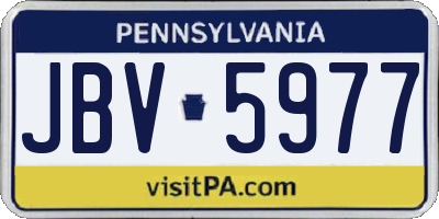 PA license plate JBV5977