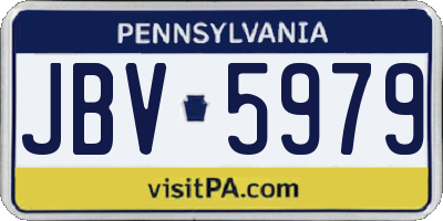 PA license plate JBV5979