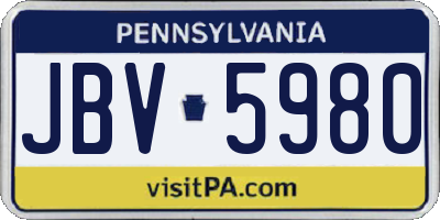 PA license plate JBV5980
