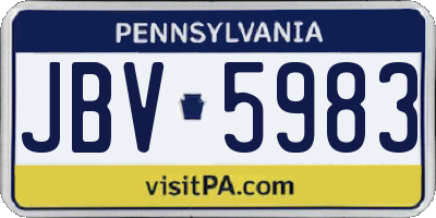PA license plate JBV5983