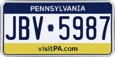 PA license plate JBV5987