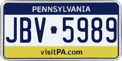 PA license plate JBV5989
