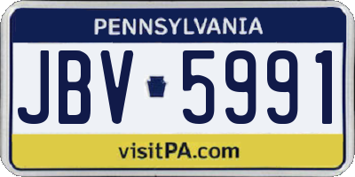 PA license plate JBV5991