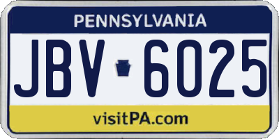 PA license plate JBV6025