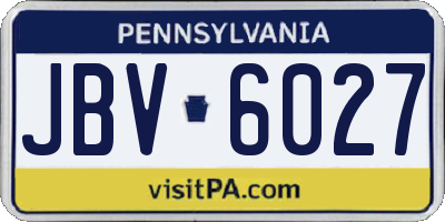 PA license plate JBV6027