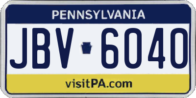 PA license plate JBV6040