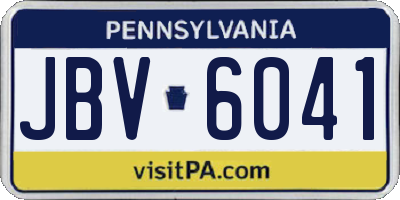 PA license plate JBV6041