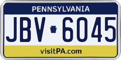 PA license plate JBV6045