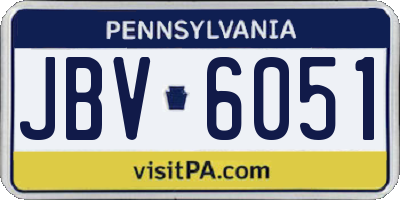 PA license plate JBV6051