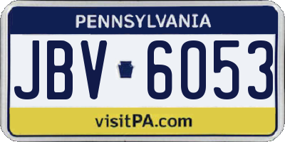 PA license plate JBV6053