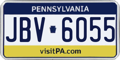 PA license plate JBV6055