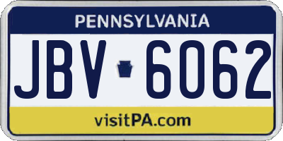 PA license plate JBV6062