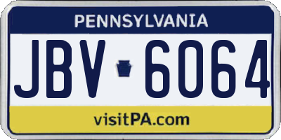 PA license plate JBV6064