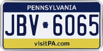 PA license plate JBV6065