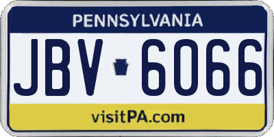 PA license plate JBV6066