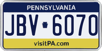 PA license plate JBV6070