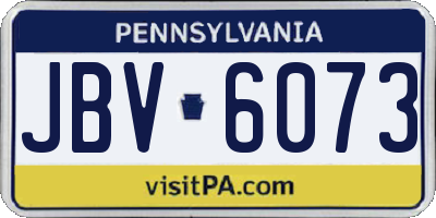 PA license plate JBV6073