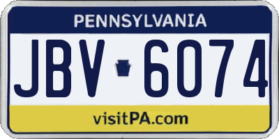 PA license plate JBV6074